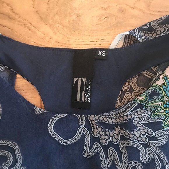 Tt Collection Flowy High Low Style A Line Dress Sleeveless Size XS Racer Back - Picture 2 of 3